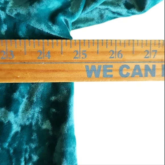 J. Jill 2X Crushed Velvet Top Teal Blue Holiday Blouse Luxe Stretch Velvet - Picture 14 of 14